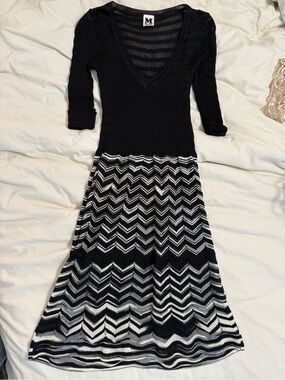 M by Missoni Lightweight Merino Chevron Sweater Dress